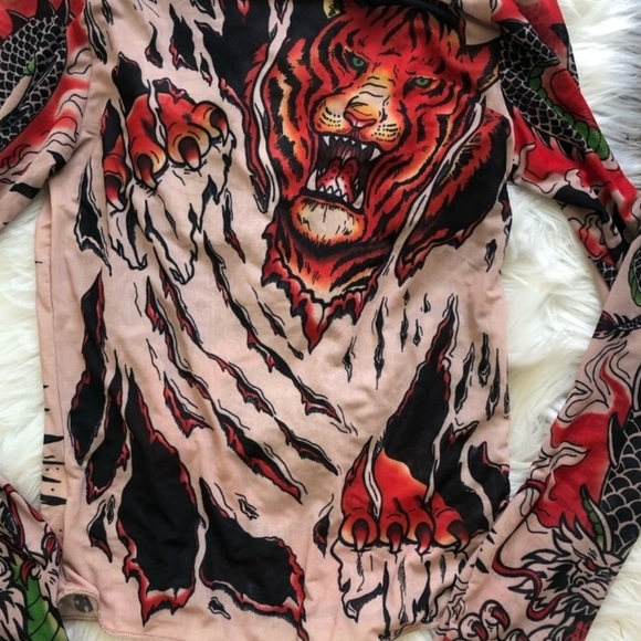 Dolls Kill Tops - Dolls Kill Sheer Tiger Print Long Sleeve Top 🐅 (Rare)